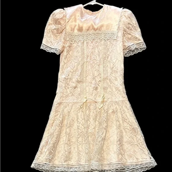 Vintage Gunne Sax Girls Lace Dress - Picture 1 of 6